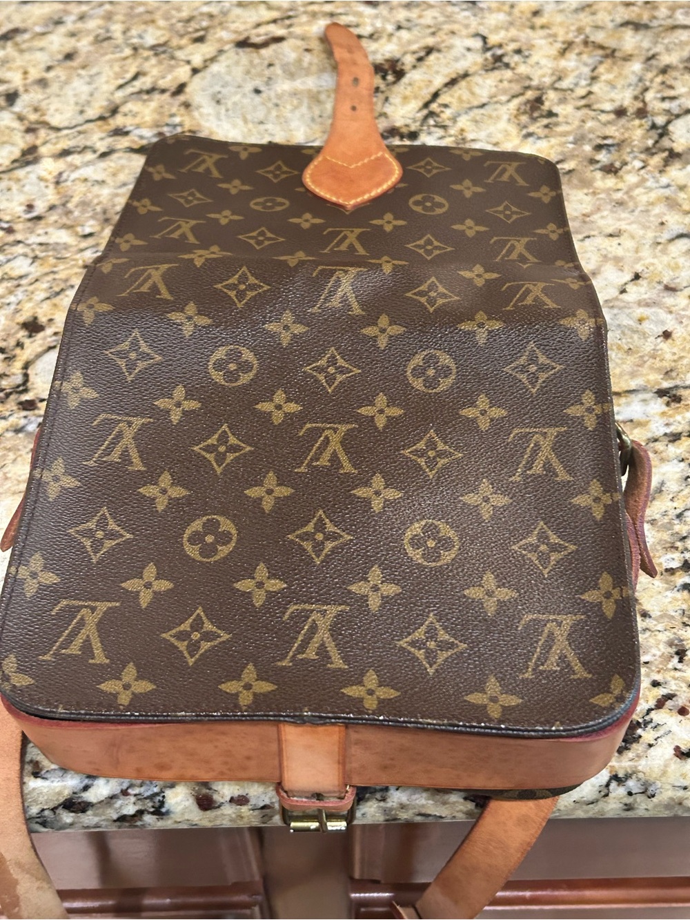 Louis Vuitton Brown Monogram Crossbody Bag with Tan Trim with coa - Picture 9 of 16